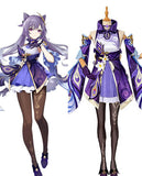 Game Genshin Impact Sexy Keqing Cosplay Halloween Dress Purple
