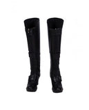 Avengers Endgame Black Widow Cosplay Battle Shoes Halloween Tall Boots - Black