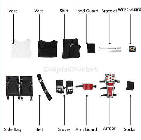 Final Fantasy 7 Remake Tifa cosplay accessories